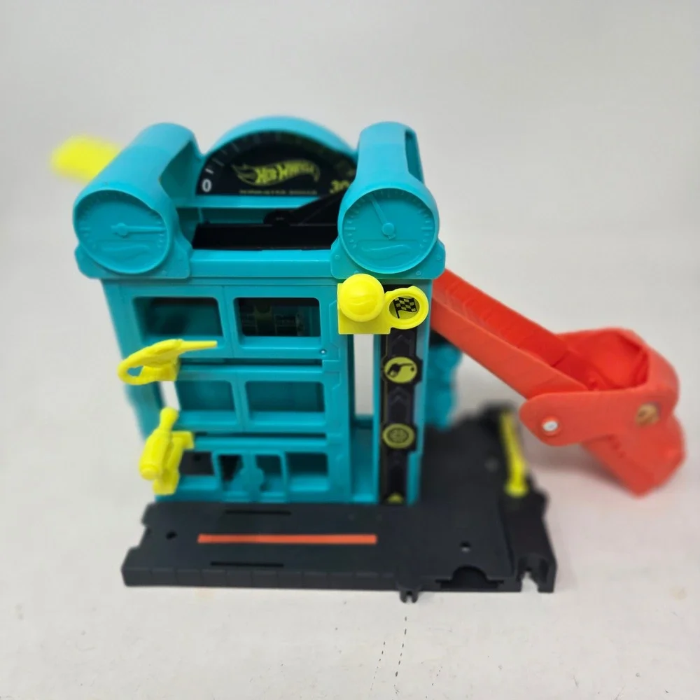 Hot Wheels City T-Rex Grocery Attack Play Set Teal Red Dinosaur Garage Mattel